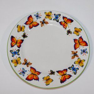 Discontinued Tabletops Unlimited Butterfly Garden Dinner Plate multicolour